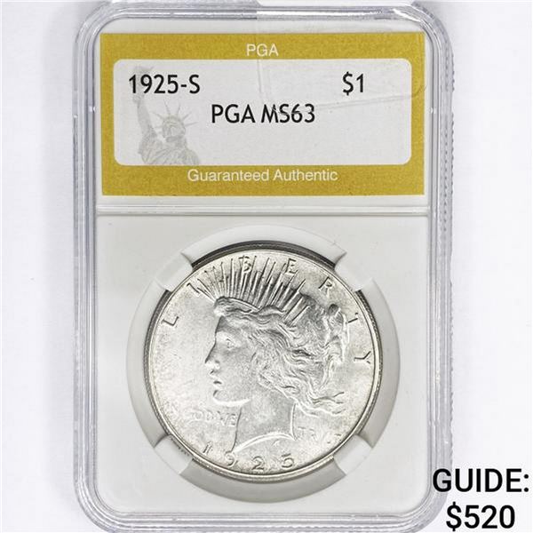 1925-S Silver Peace Dollar PGA MS63