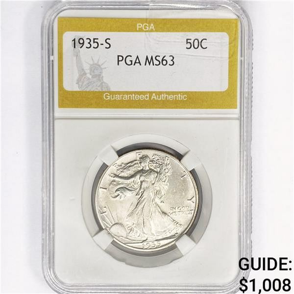 1935-S Walking Liberty Half Dollar PGA MS63