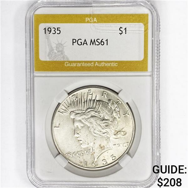 1935 Silver Peace Dollar PGA MS61