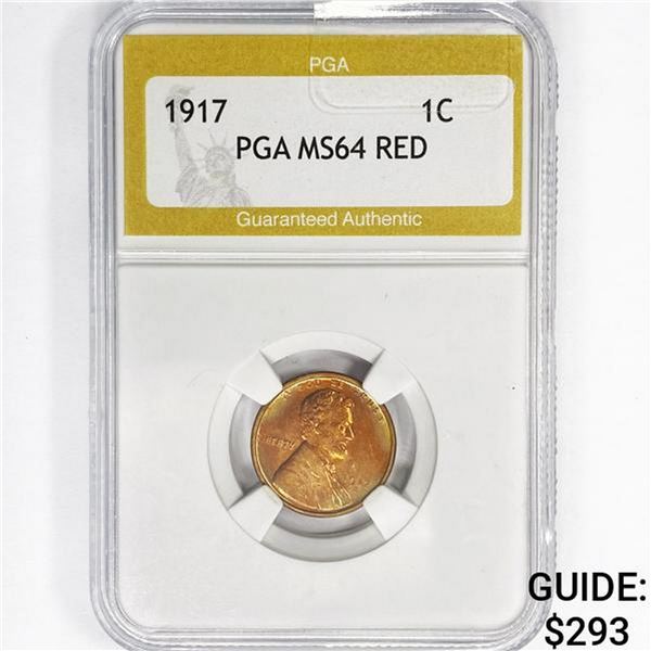 1917 Wheat Cent PGA MS64 RED