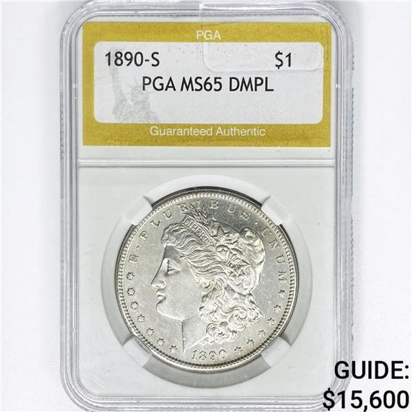 1890-S Morgan Silver Dollar PGA MS65 DMPL