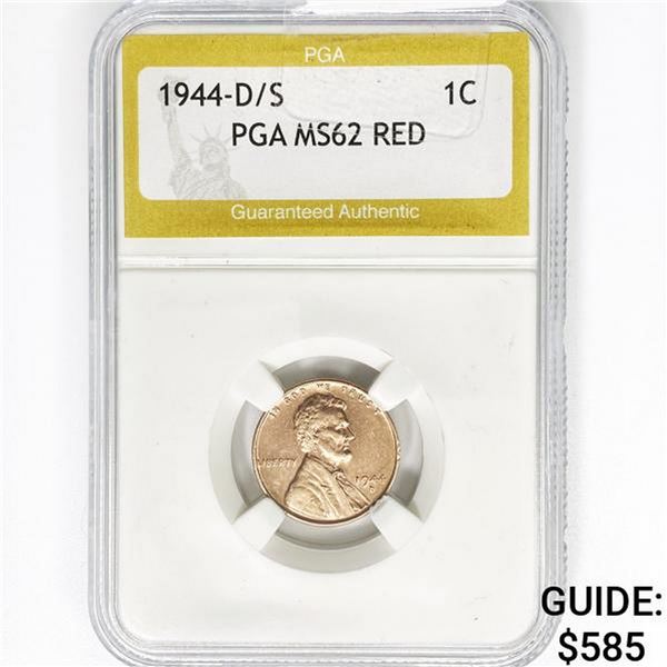 1944-D/S Wheat Cent PGA MS62 RED