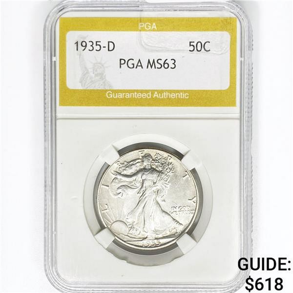 1935-D Walking Liberty Half Dollar PGA MS63