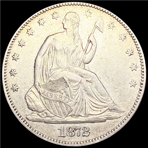 1872 Seated Liberty Half Dollar CLOSELY UNCIRCULAT