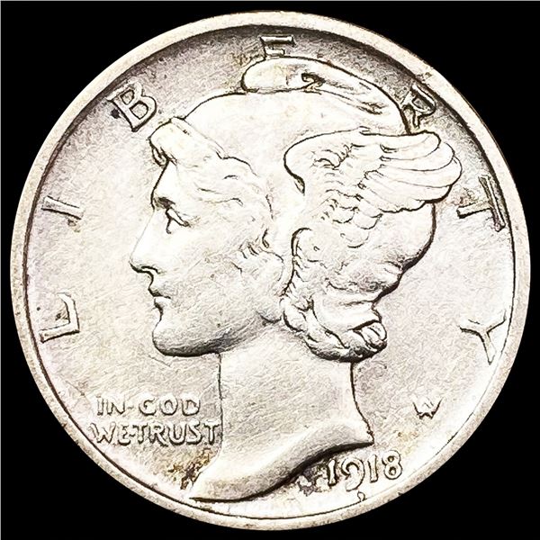 1918-D Mercury Dime NEARLY UNCIRCULATED