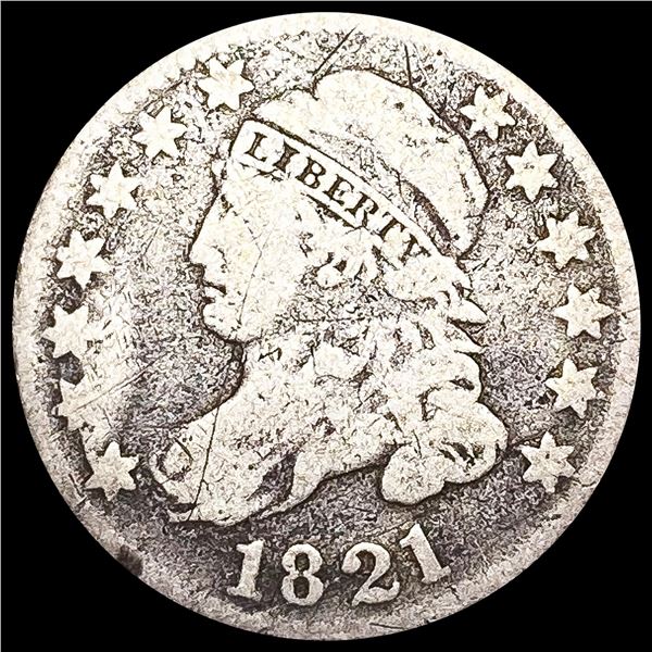 1821 Lg Date Capped Bust Dime NICELY CIRCULATED