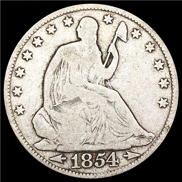 1854 Arws Seated Liberty Half Dollar NICELY CIRCUL