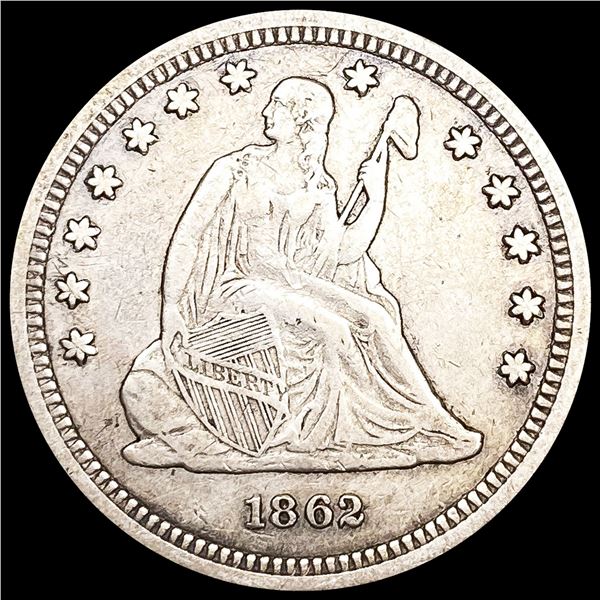1862 Seated Liberty Quarter NEARLY UNCIRCULATED
