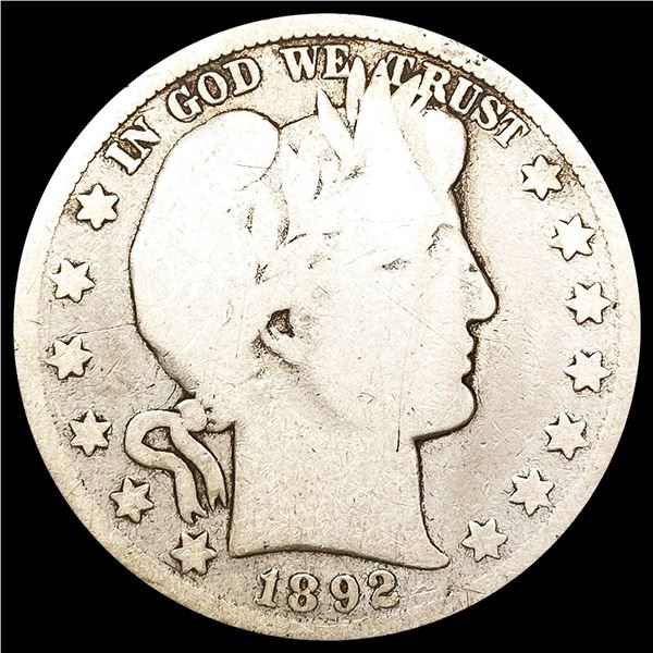 1892-S Barber Half Dollar NICELY CIRCULATED