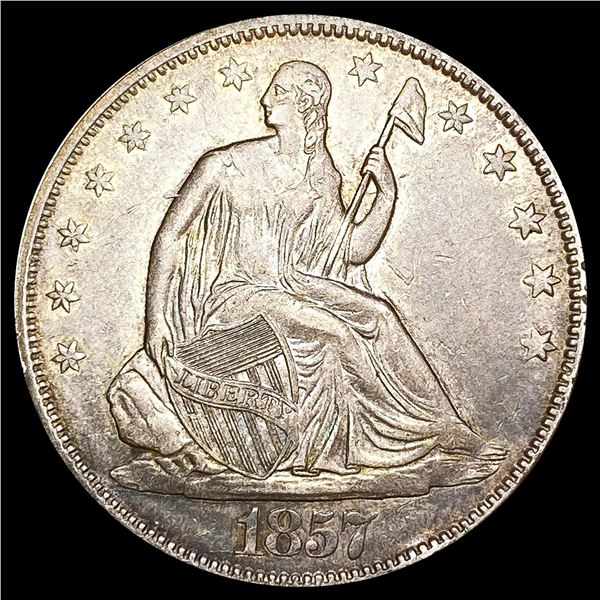 1857 Seated Liberty Half Dollar NEARLY UNCIRCULATE