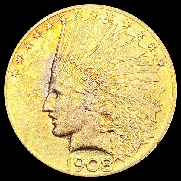 1908 $10 Gold Eagle NEARLY UNCIRCULATED