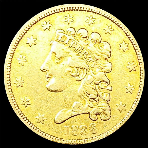 1836 $2.50 Gold Quarter Eagle NEARLY UNCIRCULATED