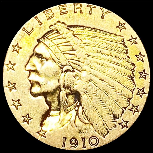1910 $2.50 Gold Quarter Eagle LIGHTLY CIRCULATED