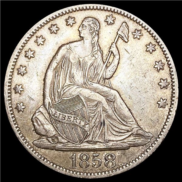1858-O Seated Liberty Half Dollar NEARLY UNCIRCULA