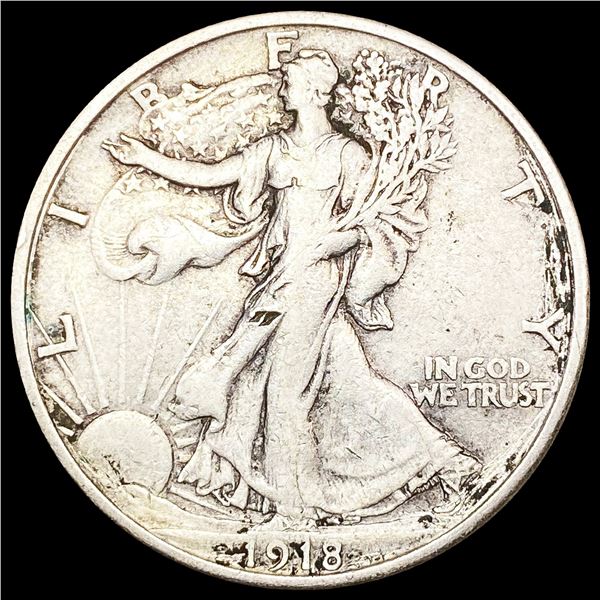 1918-S Walking Liberty Half Dollar LIGHTLY CIRCULATE