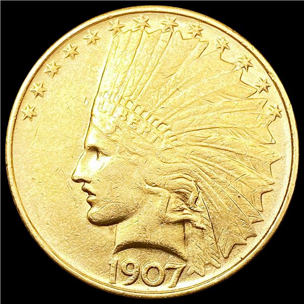 1907 $10 Gold Eagle NEARLY UNCIRCULATED