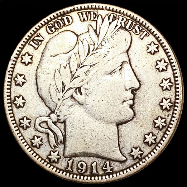 1914-S Barber Half Dollar LIGHTLY CIRCULATED