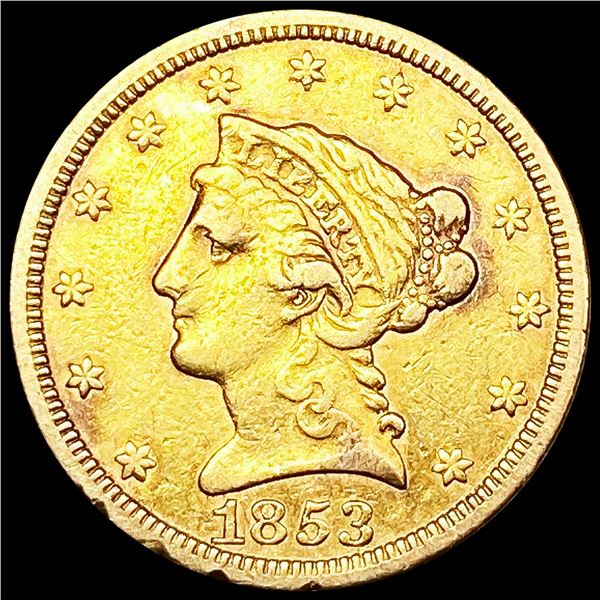 1853 $2.50 Gold Quarter Eagle LIGHTLY CIRCULATED
