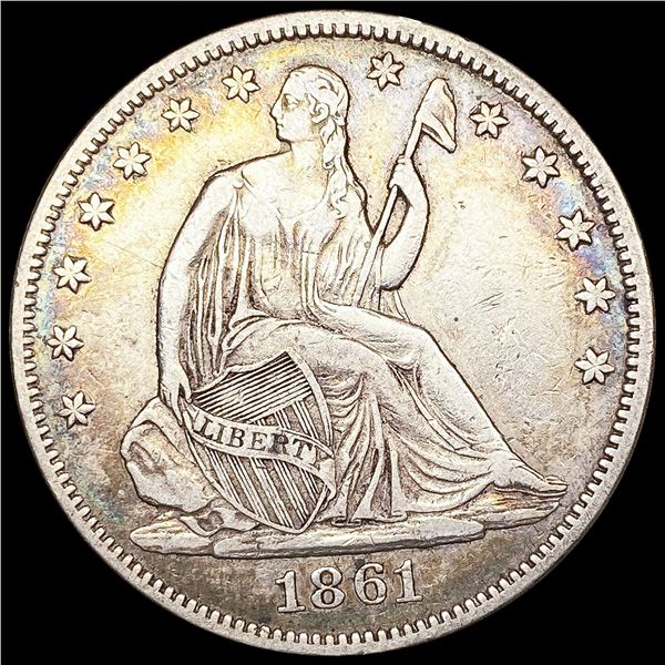 1861 Seated Liberty Half Dollar NEARLY UNCIRCULATE