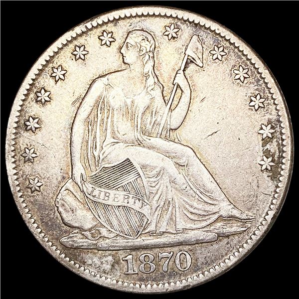 1870 Seated Liberty Half Dollar NEARLY UNCIRCULATE