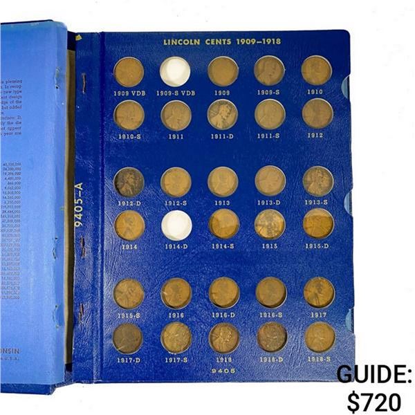 1909-1940 Lincoln Head Cent Book (87 Coins)