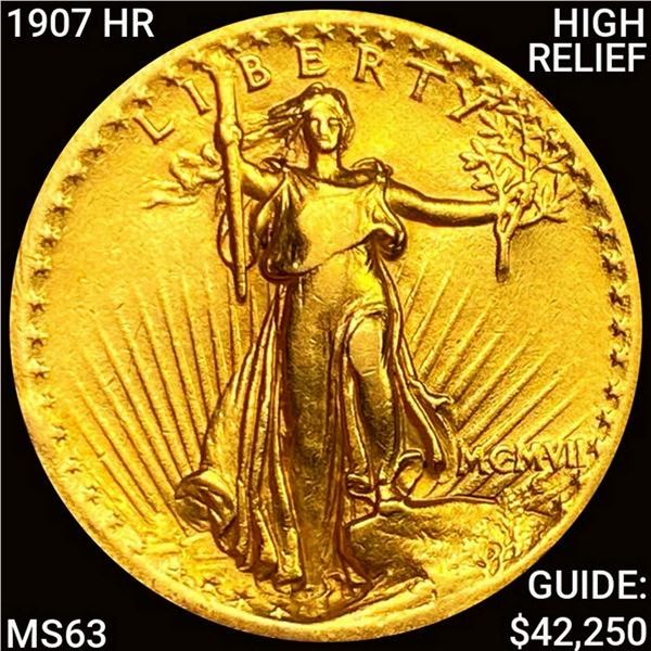 1907 1907 HIGH RELIEF $20 Gold Double Eagle CHOICE