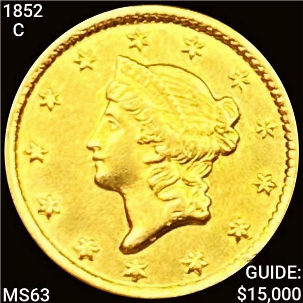 1852 1852-C Rare Gold Dollar CHOICE BU UNCIRCULATE