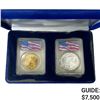 Image 1 : 1997 & 2001 WTC 1oz Gold & Silver Coin Set (2 Coin