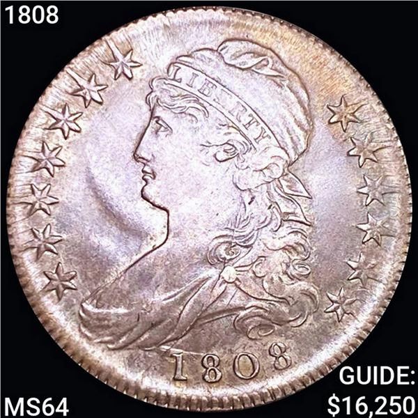 1808 1808 Capped Bust Half Dollar CHOICE BU UNCIRC