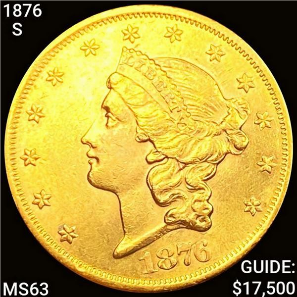 1876 1876-S $20 Gold Double Eagle UNCIRCULATED UNC