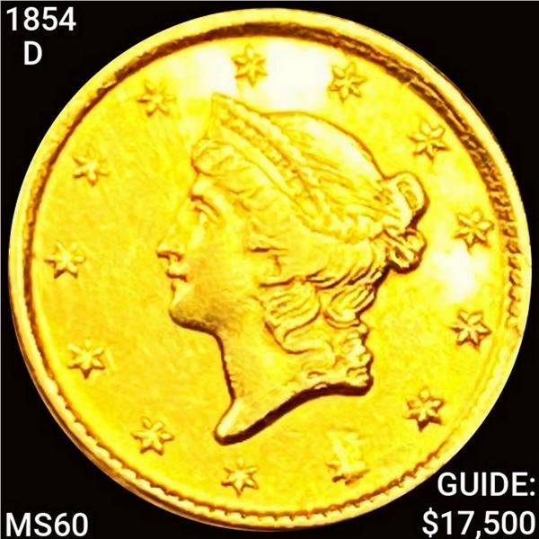 1854 1854-D Rare Gold Dollar UNCIRCULATED UNCIRCUL