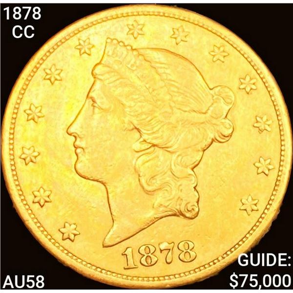 1878-CC $20 Gold Double Eagle CHOICE AU