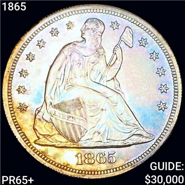 1865 1865 Seated Liberty Dollar GEM PROOF + UNCIRC