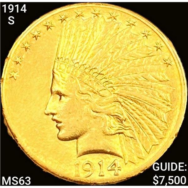 1914-S $10 Gold Eagle CHOICE BU
