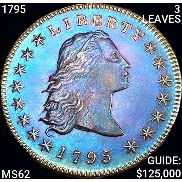 1795 3 LEAVES Flowing Hair Dollar UNCIRCULATED