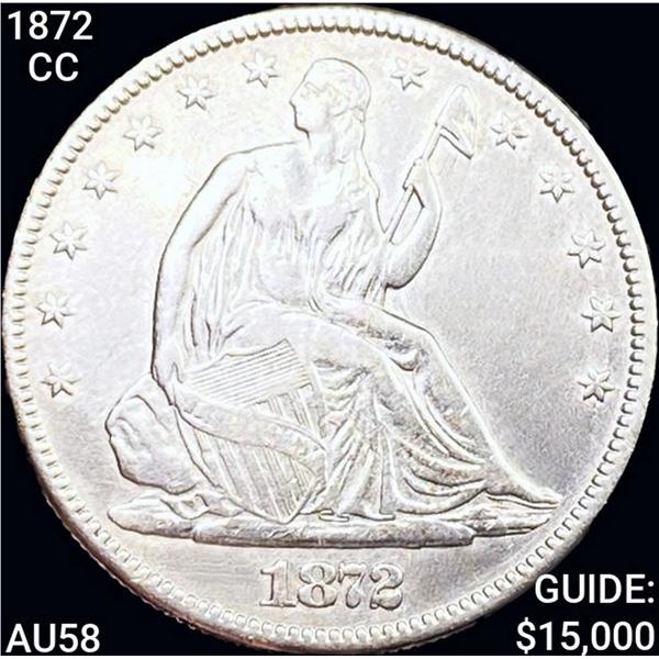 1872-CC Seated Liberty Half Dollar CHOICE AU