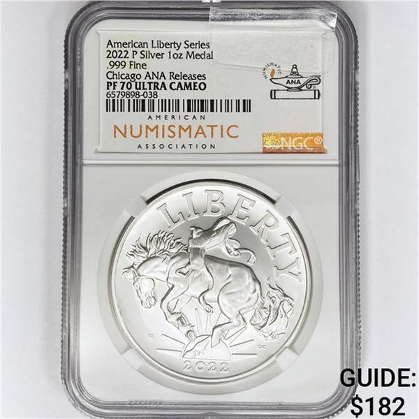 2022-P 1oz Silver Liberty Medal PCGS PF70 UC