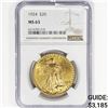 Image 1 : 1924 $20 Gold Double Eagle NGC MS63