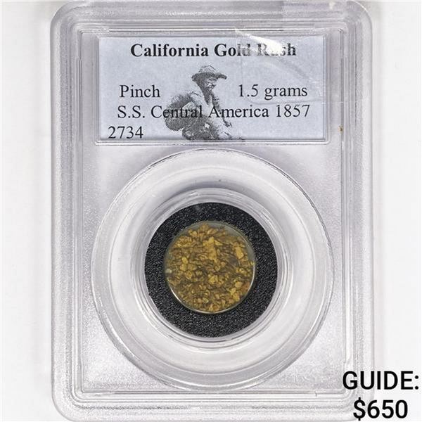 1857 S.S Central America CA 1.5g Gold PCGS