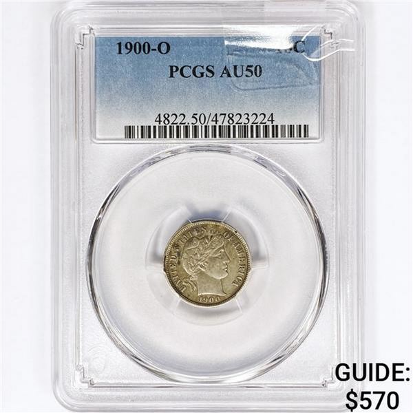 1900-O Barber Dime PCGS AU50