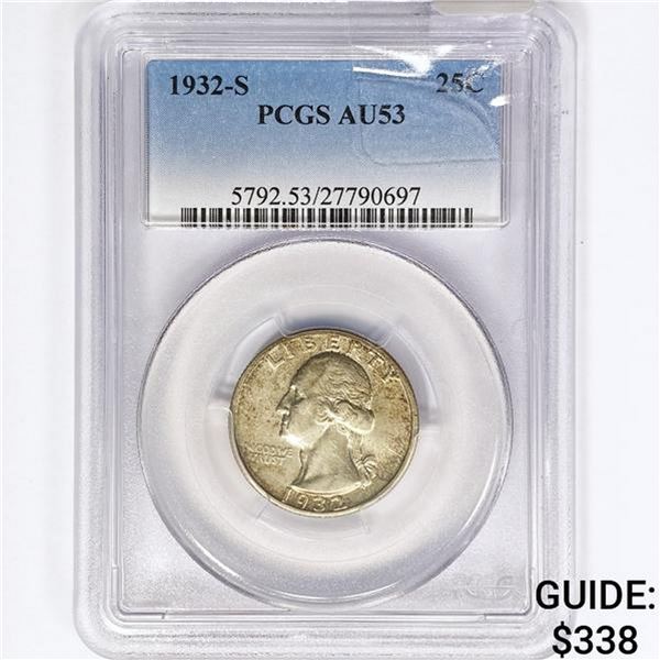 1932-S Washington Silver Quarter PCGS AU53