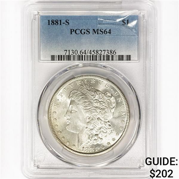 1881-S Morgan Silver Dollar PCGS MS64