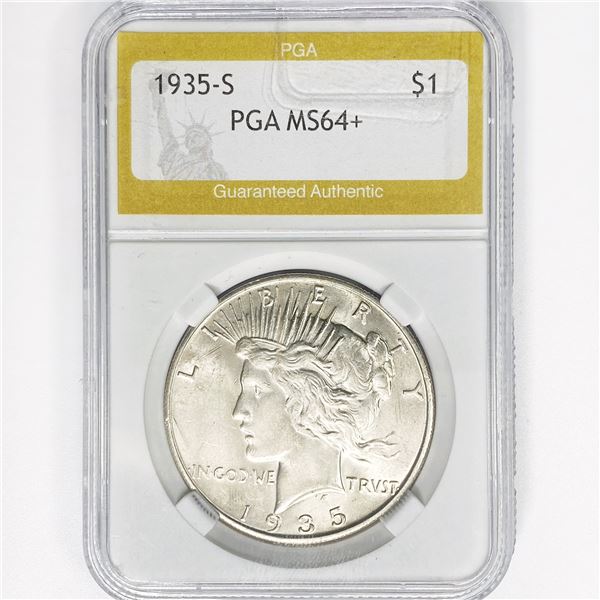 1935-S Silver Peace Dollar PGA MS64+