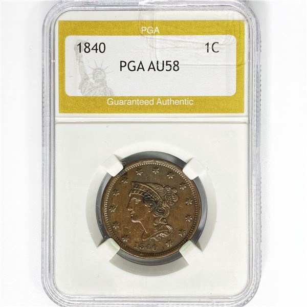 1840 Large Cent PGA AU58