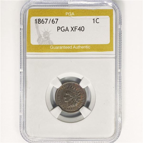 1867/67 Indian Head Cent PGA XF40