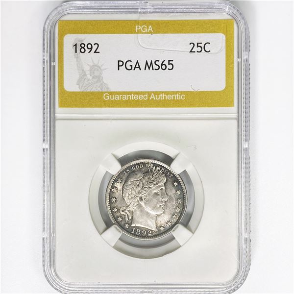 1892 Barber Quarter PGA MS65