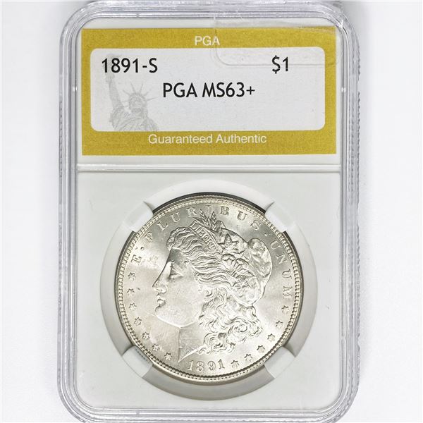 1891-S Morgan Silver Dollar PGA MS63+