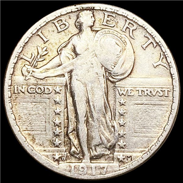 1917-D Standing Liberty Quarter LIGHTLY CIRCULATED