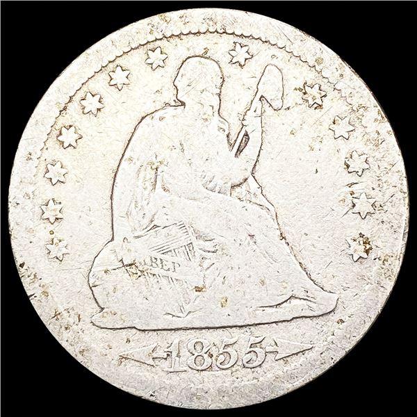 1855-S Seated Liberty Quarter NICELY CIRCULATED