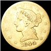 Image 1 : 1844 $5 Gold Half Eagle NICELY CIRCULATED